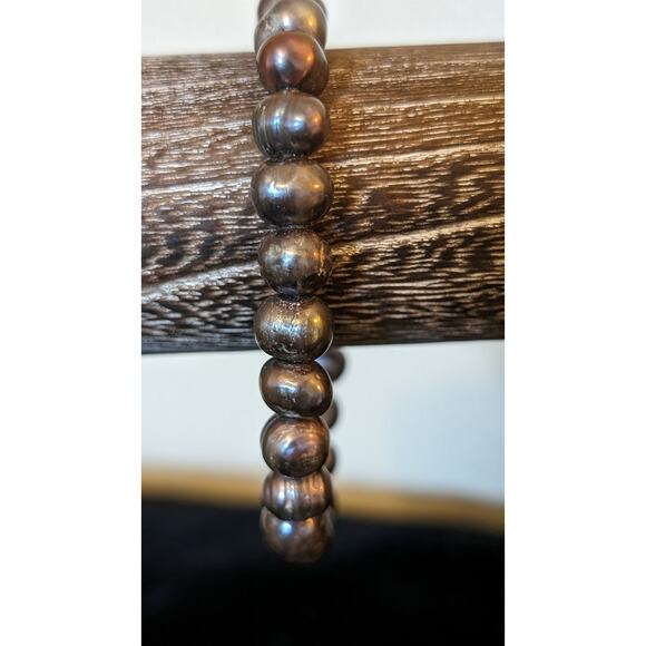 Natural Freshwater Pearl Bracelet W/ Slide In Fancy Clasp - Picture 1 of 9